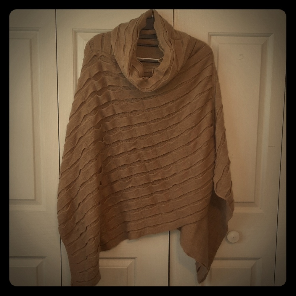 Cowl neck sweater poncho